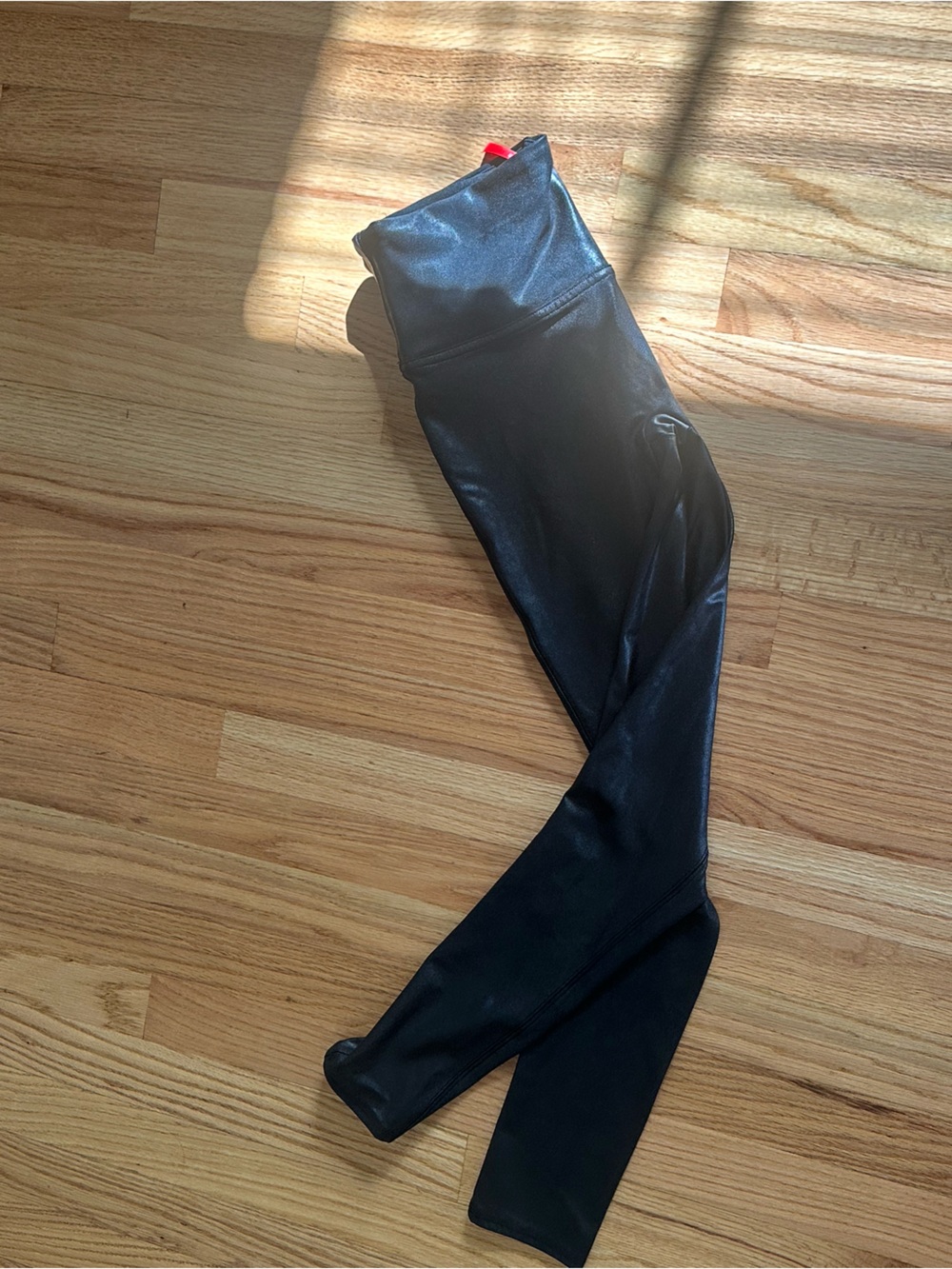 SPANX Black Women's Faux Leather Leggings (M)